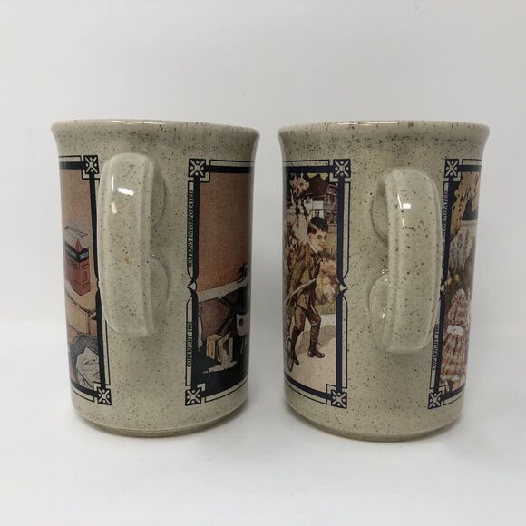 Watkins Coffee Mug Set Vintage Almanac 1918 1939 Calendar Design Gift England - Picture 4 of 8